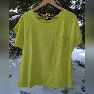 Short Sleeved Top Cotton Made In Italy Women Large NEW